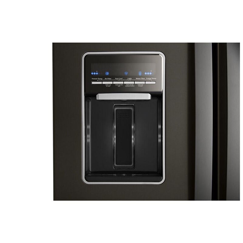 Whirlpool 30 in. 19.7 cu. ft. French Door Refrigerator with Water Dispenser - Black Stainless, Black Stainless, hires