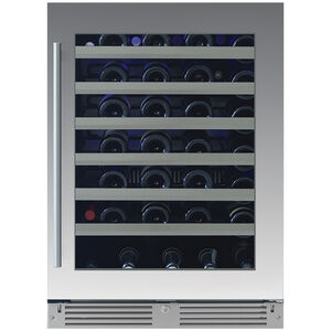 XO 24 in. Undercounter Wine Cooler with Metal Racks, Single Temperature Zone & 54 Bottle Capacity - Stainless Steel, , hires