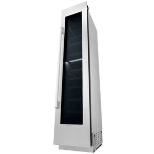 Signature Kitchen Suite Instaview 18 in. Built-in Smart Wine Cooler with Metal & Wood Racks, Dual Temperature Zones & 71 Bottle Capacity - Custom Panel Ready, , hires