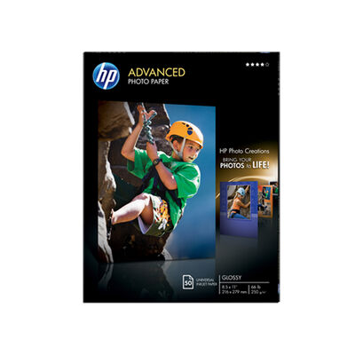 HP Advanced Photo Paper, 8.5"X11", 10.5 Mil, 50 Count | Q7853A