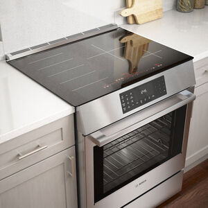 Bosch Benchmark Series 30 in. 4.6 cu. ft. True European Convection Slide-In Electric Range with 4 Induction Burners - Stainless Steel, , hires