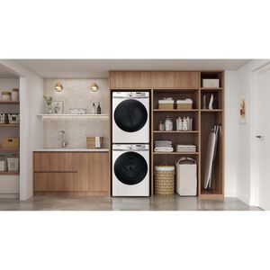 Samsung 27 in. 7.5 cu. ft. Smart Stackable Electric Dryer with Sanitize+, Steam Cycle & Sensor Dry - White, White, hires