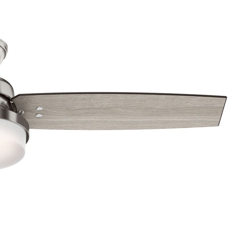 Hunter Sentinel 52 in. Ceiling Fan with LED Light Kit and Handheld Remote - Brushed Nickel, Brushed Nickel, hires