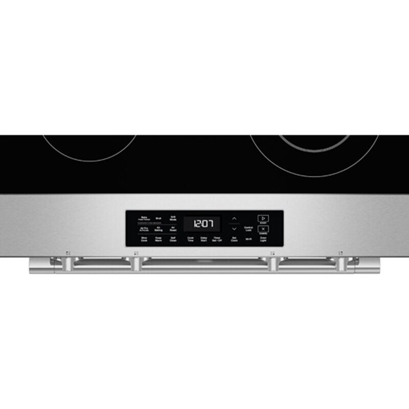 Maytag 30 in. 5.3 cu. ft. Smart Air-Fry Standard Convection Slide-In Electric Range with Radiant Burners, Reversible Grill & Griddle - Fingerprint Resistant Stainless Steel, , hires