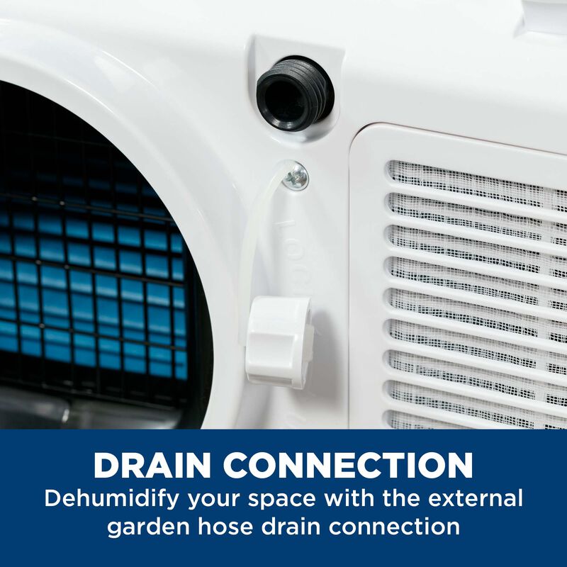 GE 11,000 BTU (7,800 BTU DOE) 115V Portable Air Conditioner with 3 Fan Speeds & Remote Control - White, , hires