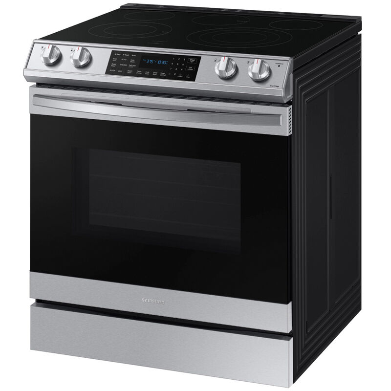 Samsung 30 in. 6.3 cu. ft. Smart Air Fry Convection Oven Slide-In Electric Range with 5 Smoothtop Burners - Stainless Steel, Stainless Steel, hires