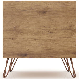 Manhattan Comfort Rockefeller Mid-Century Modern 2-Drawer Nightstand - Textured Gray, Gray, hires