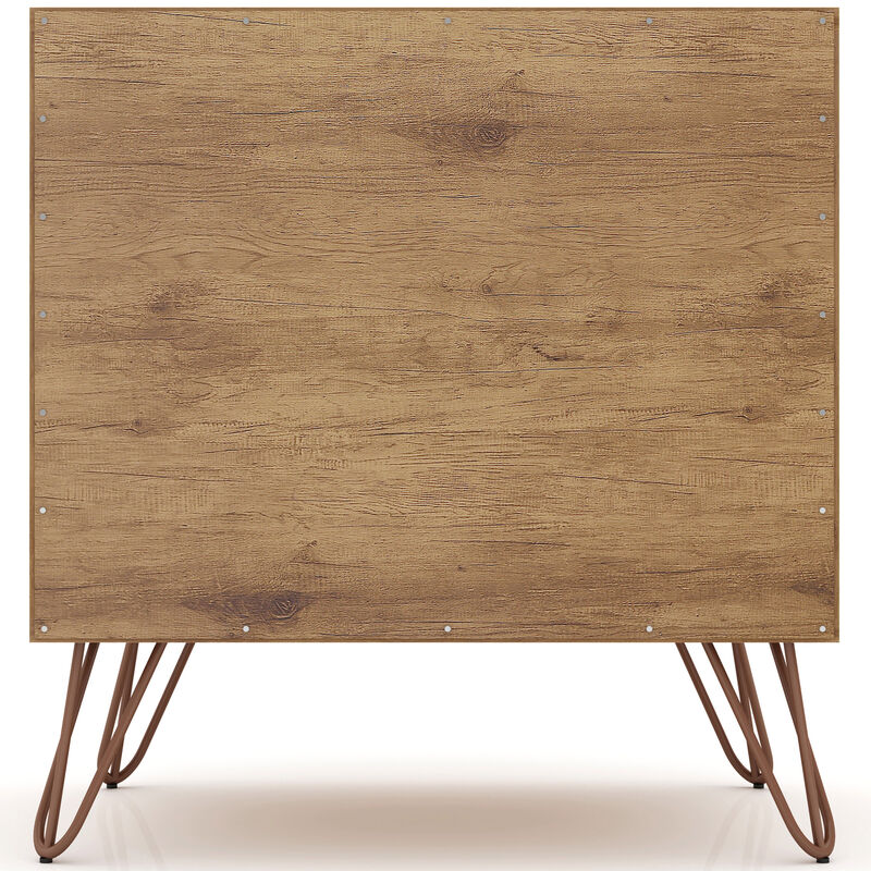 Manhattan Comfort Rockefeller Mid-Century Modern 2-Drawer Nightstand - Textured Gray, Gray, hires