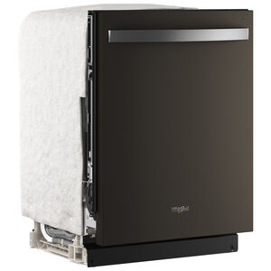 Whirlpool 24 in. Top Control Dishwasher with 47 dBA Sound Level, 3rd Rack & Auto Open Air Dry - Fingerprint Resistant Black Stainless, , hires