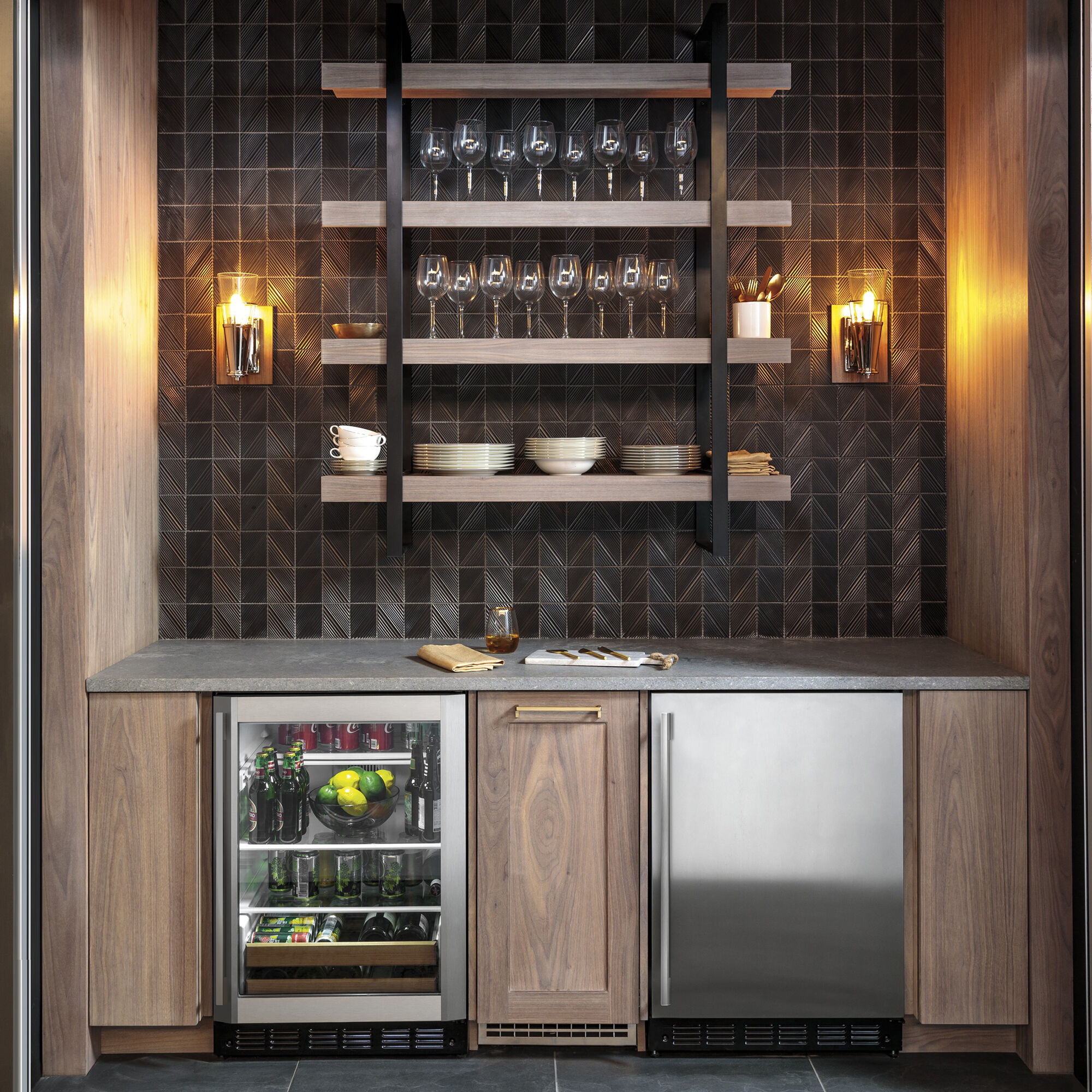 Monogram 24 in. 5.5 cu. ft. Built-In/Freestanding Beverage Center with  Pull-Out Shelves & Digital Control - Stainless Steel