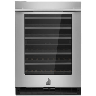 JennAir Rise 24 in. Compact Built-In Wine Cooler with 45 Bottle Capacity, Dual Temperature Zones & Digital Control - Stainless Steel | JUWFL242HL
