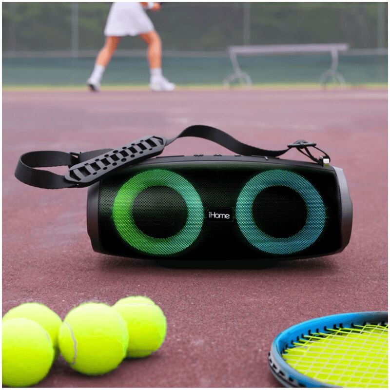 iHome Color Changing Portable Boombox Rechargeable Bluetooth Speaker with Lighting Effects - Black, , hires