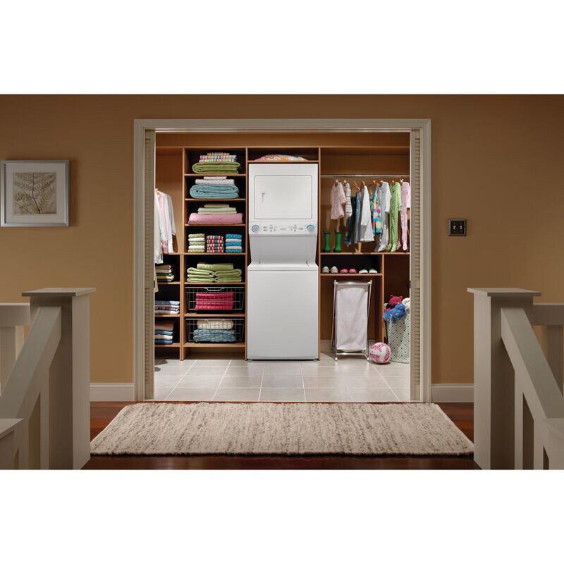 Frigidaire 27 in. Laundry Center with 3.9 cu. ft. Washer with 11 Wash Programs & 5.5 cu. ft. Gas Dryer & 10 Dryer Programs - White, , hires