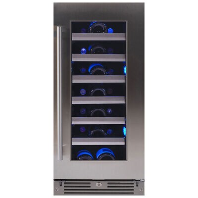 XO 15 in. Undercounter Wine Cooler with Metal Racks, Single Temperature Zone & 34 Bottle Capacity - Stainless Steel | XOU15WGSR