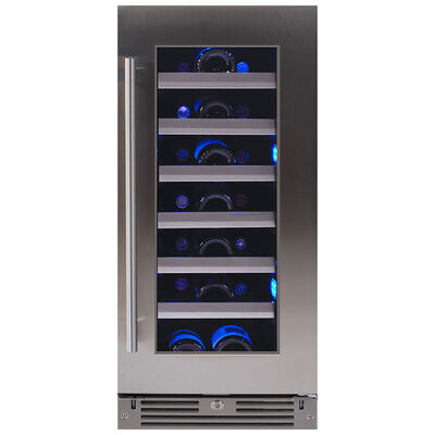 XO 15 in. Undercounter Wine Cooler with Single Zone & 34 Bottle Capacity Right Hinged - Stainless Steel | XOU15WGSR