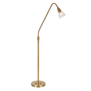 Hudson & Canal Challice Brass Arc Floor Lamp, , hires