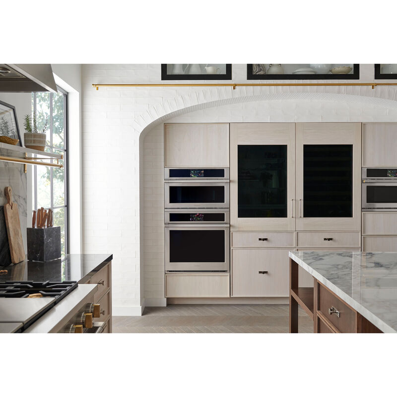 Monogram Statement Series 30 in. 5 cu. ft. Smart Speed Electric Single Wall Oven with True European Convection - Stainless Steel, , hires