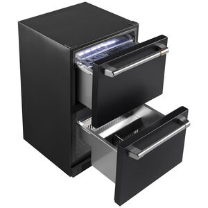 Cafe 24 in. 5.7 cu. ft. Double Refrigerator Drawers - Matte Black, Matte Black, hires