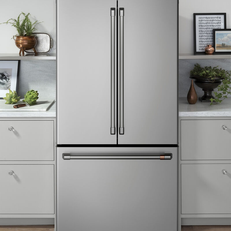 Cafe 36 in. 23.1 cu. ft. Smart Counter Depth French Door Refrigerator with Internal Water Dispenser - Stainless Steel, Stainless Steel, hires