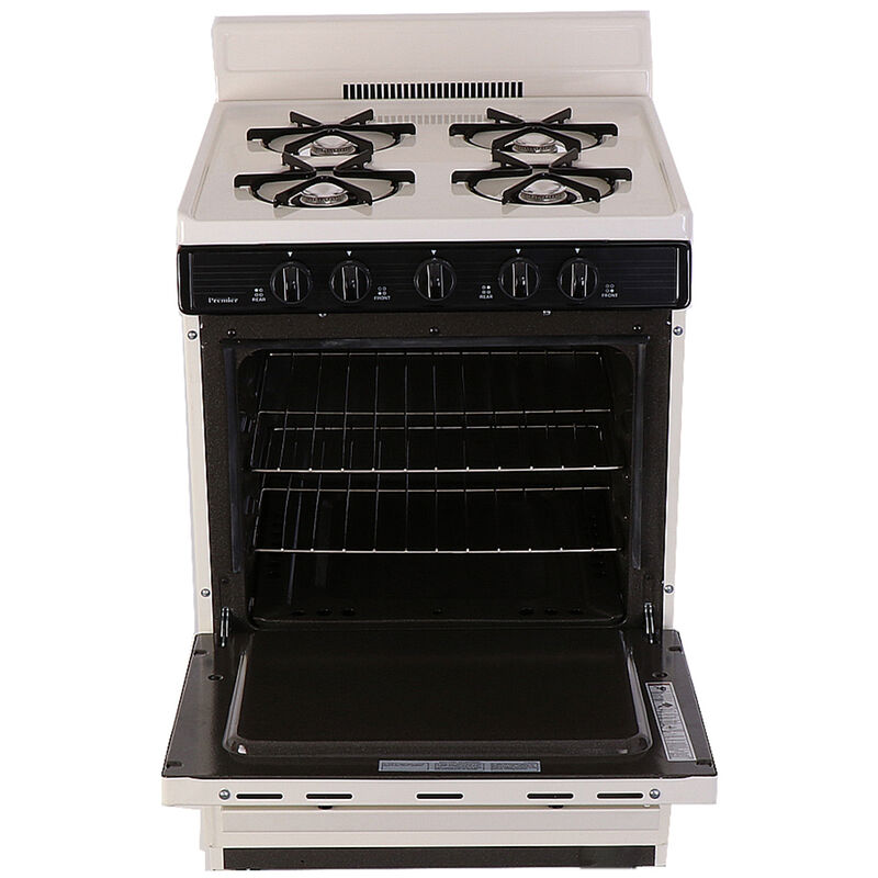 Premier 24 in. 3 cu. ft. Gas Range with Open Burners - Bisque, Bisque, hires