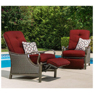 Hanover Ventura 4-Piece Patio Furniture Seating Set with Tile Top Coffee Table - Crimson Red, , hires