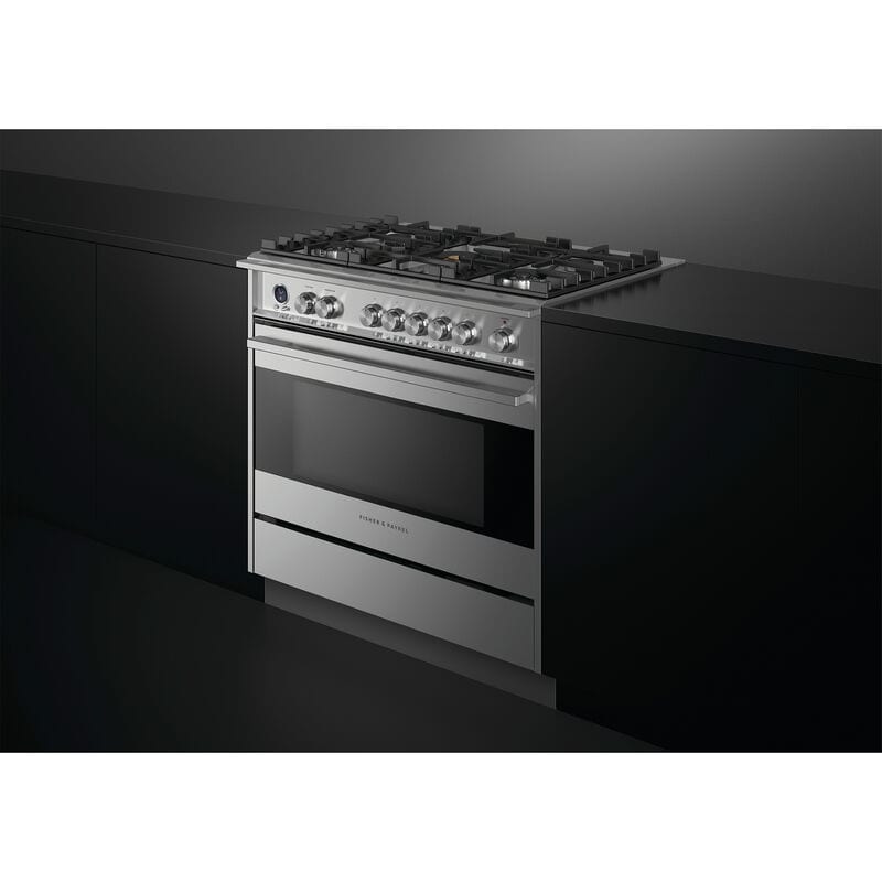 Fisher & Paykel Series 9 36 in. 4.9 cu. ft. True European Convection Dual Fuel Range with 5 Sealed Burners - Stainless Steel, , hires