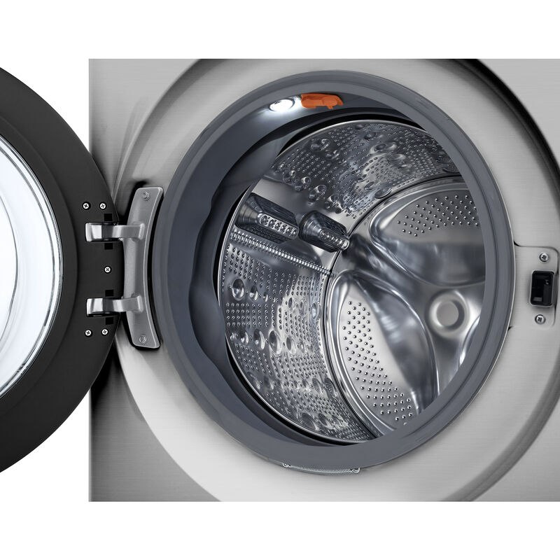 LG 27 in. 5.0 cu. ft. Smart Stackable Front Load Washer with TurboWash 360, AI DD Built-In Intelligence, Sanitize & Steam Cycle - Graphite Steel, , hires