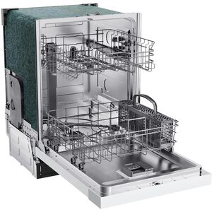 Midea 24 in. Front Control Flush-Mount Dishwasher with 52 dBA Sound level, Auto Open Door & Pocket Handle - White, , hires