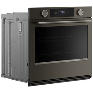 KitchenAid 30 in. 5.0 cu. ft. Smart Steam Electric Single Wall Oven with True European Convection - Black Ore, , hires