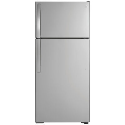 GE 28 in. 16.6 cu. ft. Top Freezer Refrigerator - Stainless Steel | GTS17GSNRSS