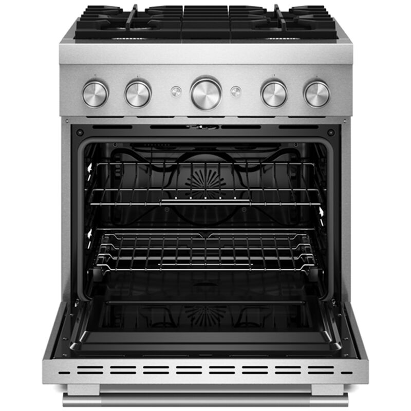 KitchenAid Commercial-Style 30 in. 4.1 cu. ft. Air-Fry True European Convection Dual Fuel Range with 4 Sealed Burners - Stainless Steel, , hires