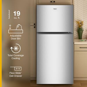 Whirlpool 30 in. 19.3 cu. ft. Top Freezer Refrigerator - Fingerprint Resistant Stainless, , hires