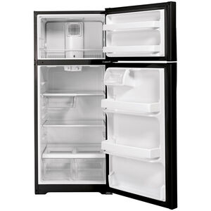 GE 28 in. 16.6 cu. ft. Top Freezer Refrigerator - Black, Black, hires