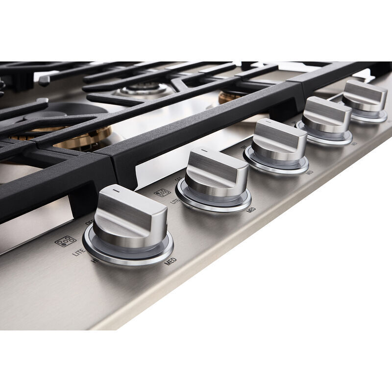 LG Studio 36 in. 5-Burner Smart Natural Gas Cooktop with Griddle, Simmer Burner & Power Burner - Stainless Steel, , hires