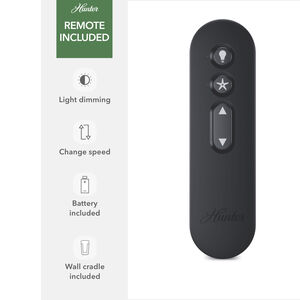 Hunter Midtown 48 in. Ceiling Fan with LED Light Kit and Handheld Remote - Matte Black, Matte Black, hires