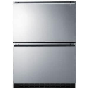 Summit 24 in. 3.3 cu. ft. Outdoor Double Refrigerator & Freezer Drawer - Custom Panel Ready, , hires
