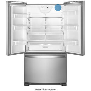Whirlpool 36 in. 25.2 cu. ft. French Door Refrigerator with Internal Water Dispenser - Fingerprint Resistant Stainless, Fingerprint Resistant Stainless, hires