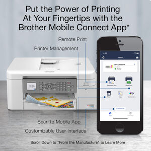 Brother - INKvestment Tank MFC-J4335DW Wireless All-in-One Inkjet Printer with up to 1-Year of Ink In-box - White/Gray, , hires