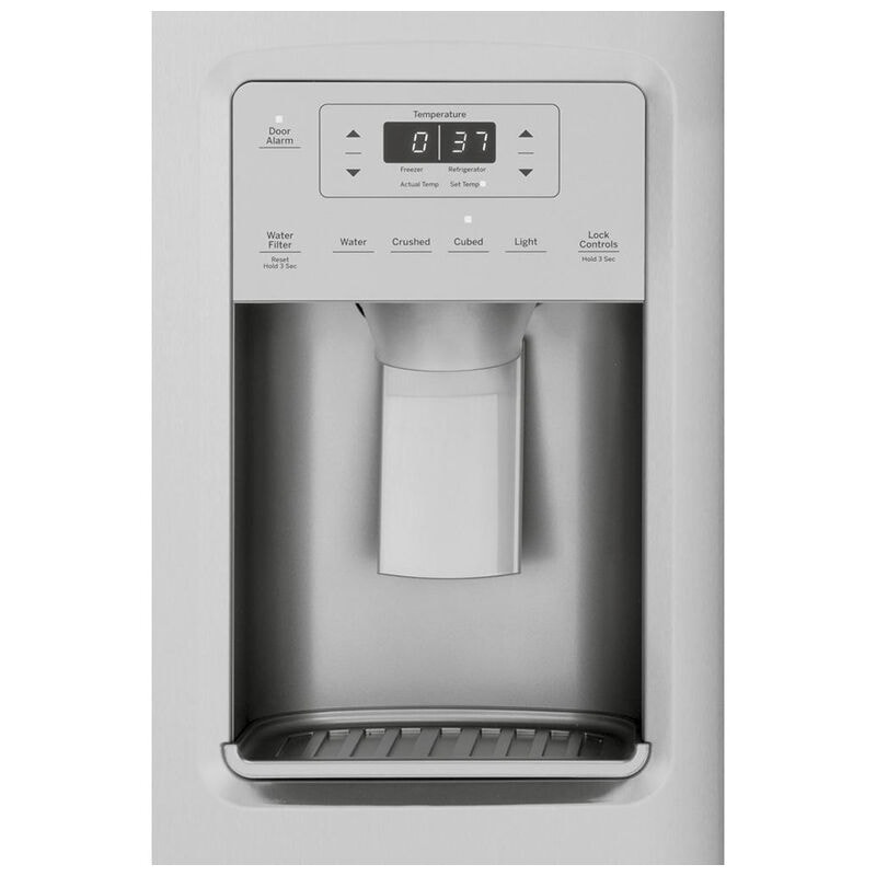 GE 36 in. 21.8 cu. ft. Counter Depth Side by Side Refrigerator with Ice & Water Dispenser - Fingerprint Resistant Stainless, Fingerprint Resistant Stainless, hires