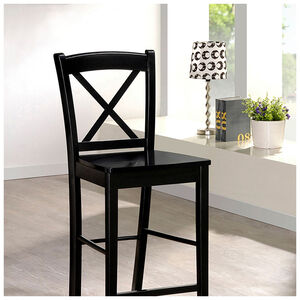 Pacey Black X Back Counter Stool, , hires