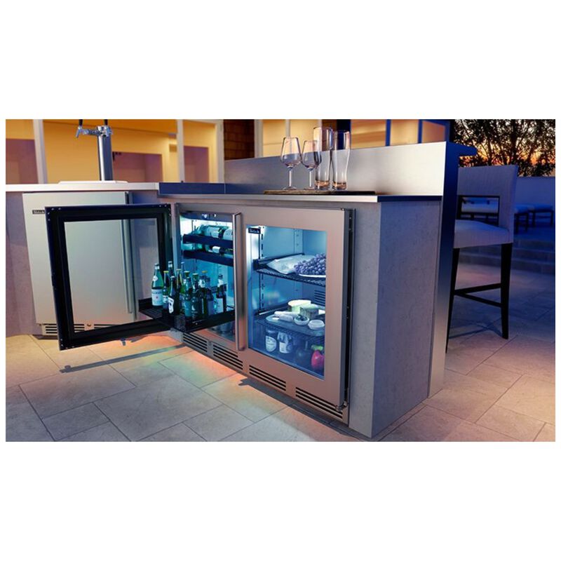 Perlick Signature Series 24 in. Built-In 3.1 cu. ft. Compact Beverage Center with Pull-Out Shelves & Digital Control - Stainless Steel, , hires