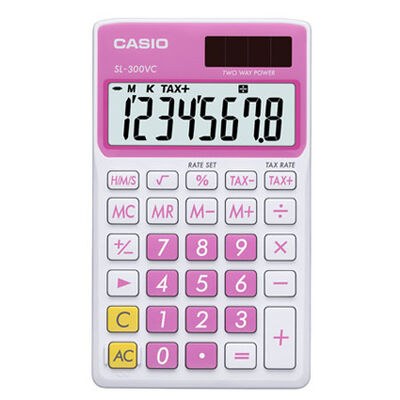 Casio - Solar Wallet Calculator - Pink | SL-300VC PK