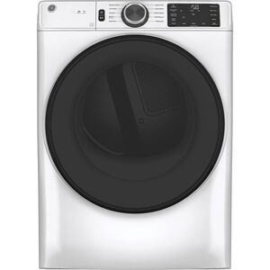 GE 28 in. 7.8 cu. ft. Smart Stackable Electric Dryer with Sanitize Cycle & Sensor Dry - White