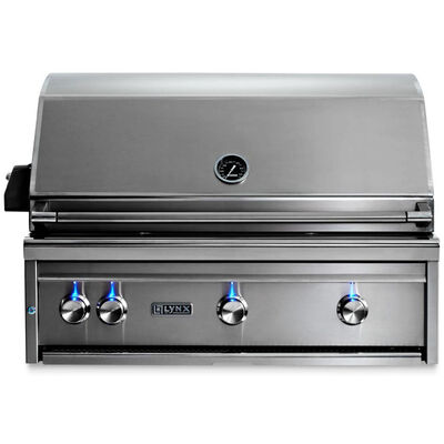 Lynx Professional 36 in. 4-Burner Built-In Natural Gas Grill with Rotisserie & Smoker Box - Stainless Steel | L36TRNG