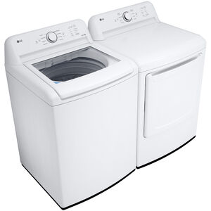 LG 27 in. 7.3 cu. ft. Gas Dryer with FlowSense Duct Clogging Indicator, LoDecibel Quiet Operation & Sensor Dry - White, White, hires