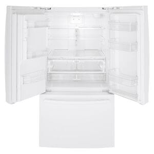 GE 36 in. 25.6 cu. ft. French Door Refrigerator with Ice & Water Dispenser - White, White, hires