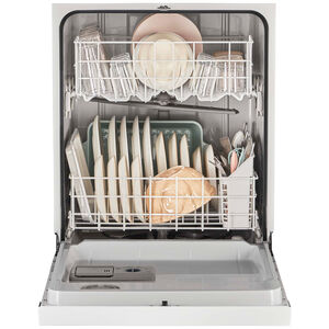 Whirlpool 24 in. Front Control Dishwasher with 57 dBa Sound Level & Pocket - White, White, hires