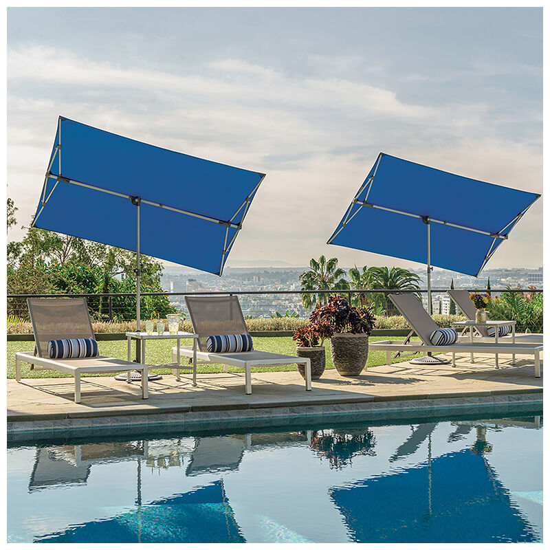 SimplyShade Capri 4.95'x6.93' Rectangle Balcony Umbrella - Ocean Blue, Blue, hires