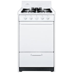 Summit 20 in. 2.5 cu. ft. Oven Freestanding LP Gas Range with 4 Open Burners - White, , hires