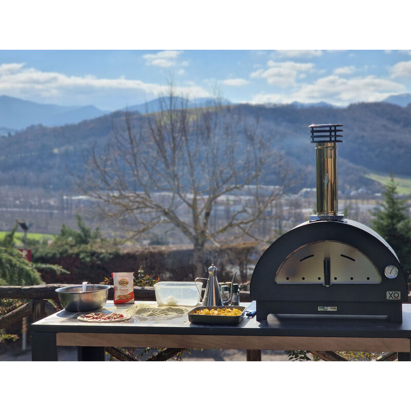 XO Countertop Wood Fired Pizza Oven - Black Powder Coat, , hires